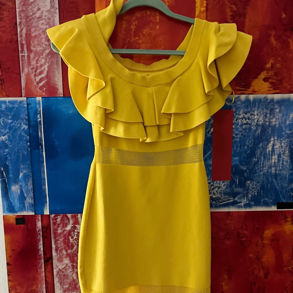 By the way yellow mini dress.